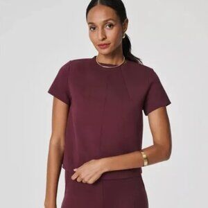 Spanx Perfect Short Sleeve Funnel Neck Top Small - NWT